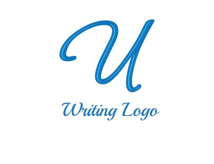 letter U in script font