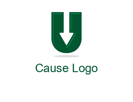 letter U with inverse arrow