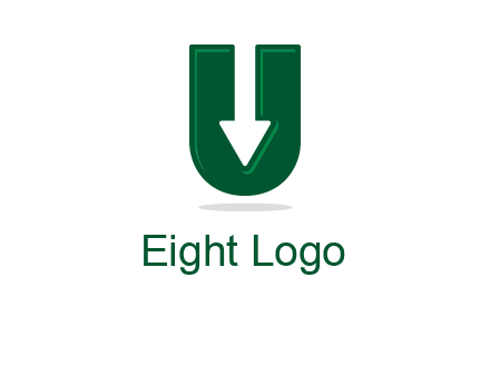 letter U with inverse arrow
