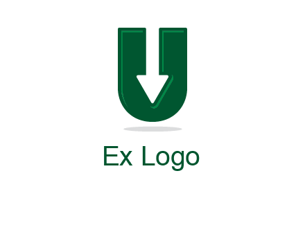 letter U with inverse arrow