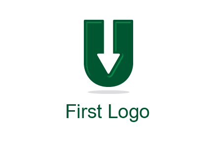 letter U with inverse arrow