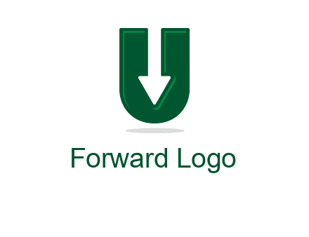 letter U with inverse arrow
