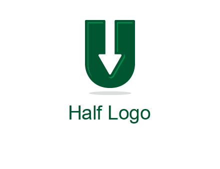 letter U with inverse arrow