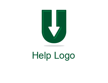 letter U with inverse arrow