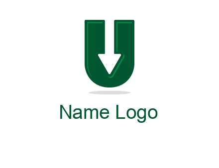letter U with inverse arrow