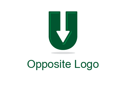letter U with inverse arrow