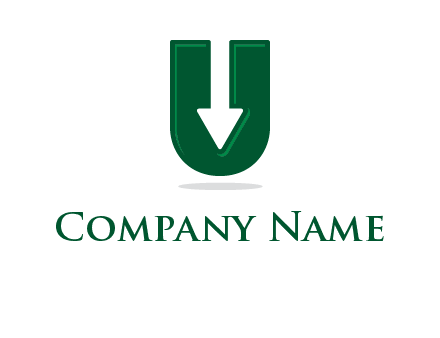 letter U with inverse arrow
