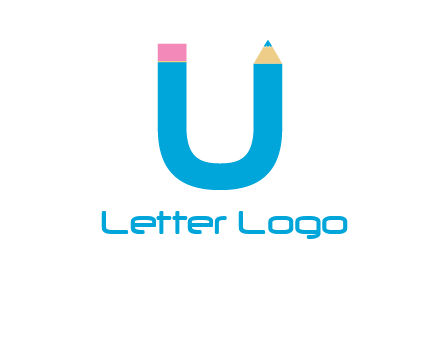 letter U with pencil