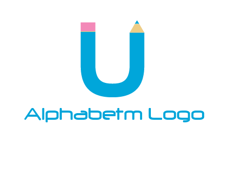 letter U with pencil
