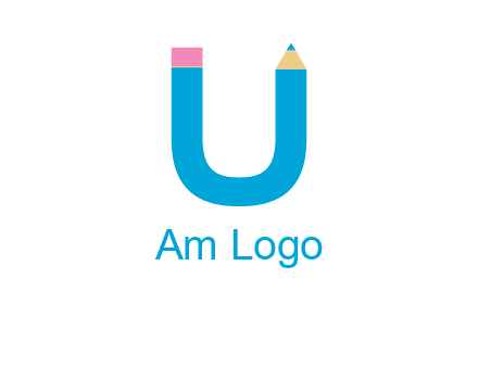 letter U with pencil