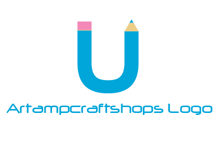 letter U with pencil