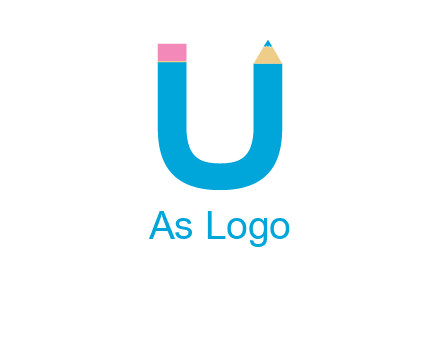 letter U with pencil