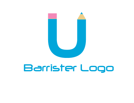 letter U with pencil