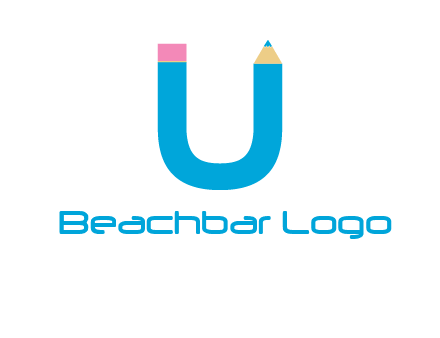 letter U with pencil