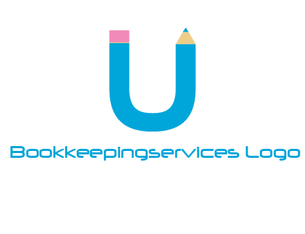 letter U with pencil