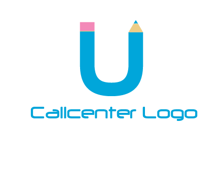 letter U with pencil