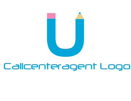letter U with pencil