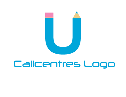 letter U with pencil