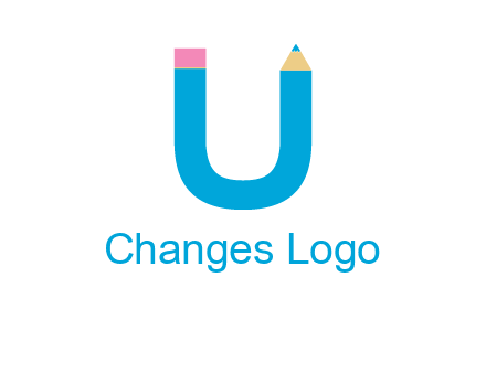 letter U with pencil