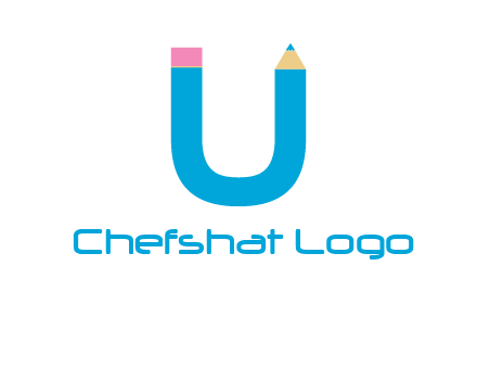 letter U with pencil