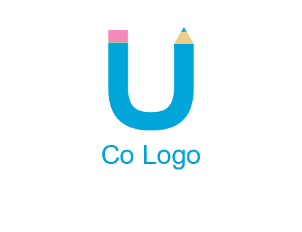 letter U with pencil