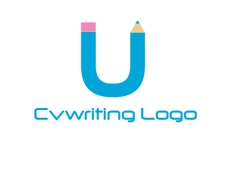 letter U with pencil
