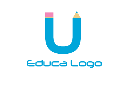 letter U with pencil
