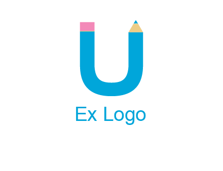 letter U with pencil