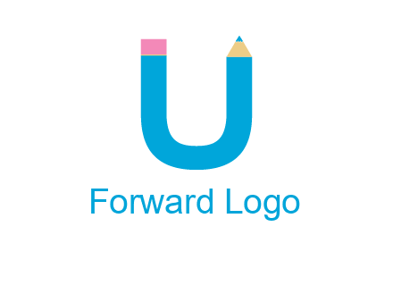 letter U with pencil