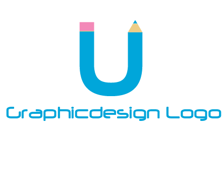letter U with pencil