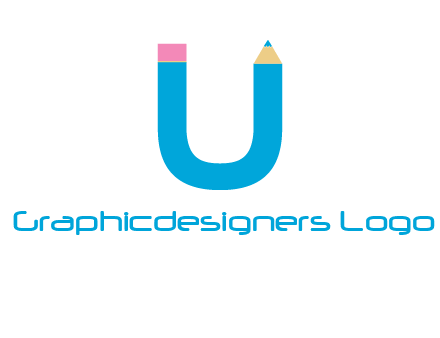 letter U with pencil