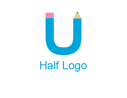 letter U with pencil