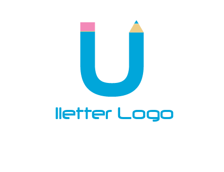 letter U with pencil