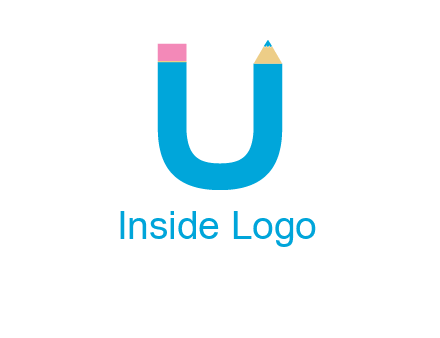 letter U with pencil