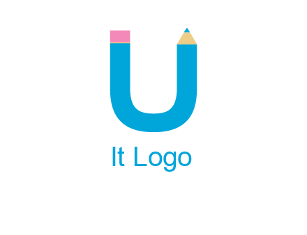 letter U with pencil