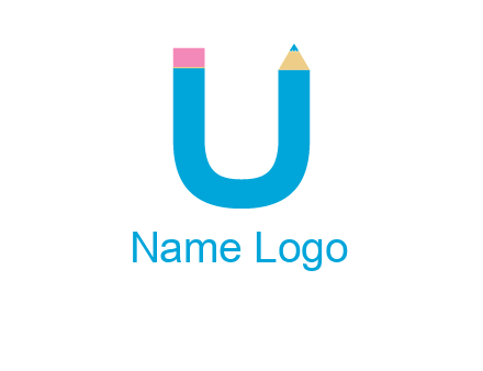 letter U with pencil