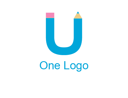 letter U with pencil
