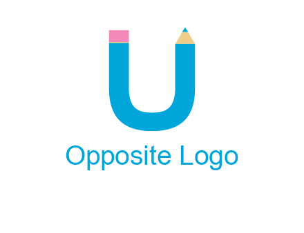 letter U with pencil