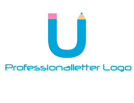 letter U with pencil