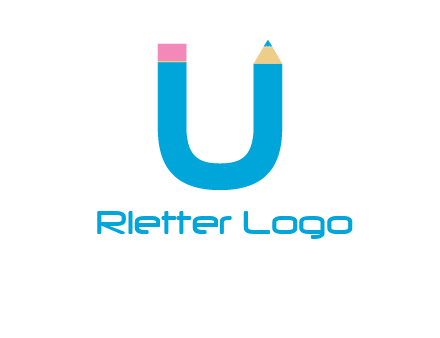 letter U with pencil