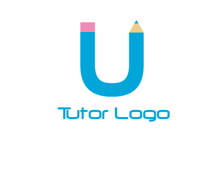 letter U with pencil