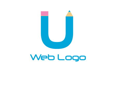 letter U with pencil