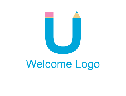 letter U with pencil