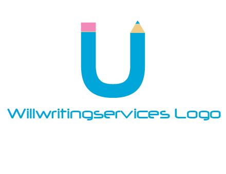 letter U with pencil