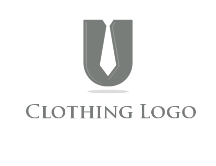 letter U logo with tie icon