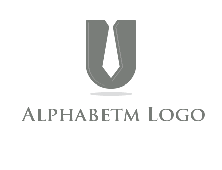 letter U logo with tie icon