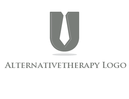 letter U logo with tie icon