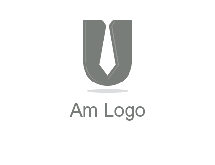 letter U logo with tie icon