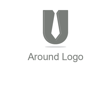 letter U logo with tie icon