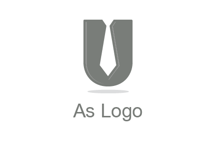 letter U logo with tie icon